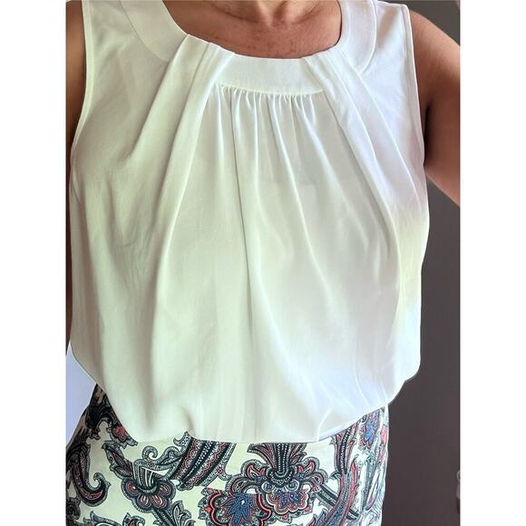ST JOHN Sleeveless Blouse/Tank Top/Shell in Bianco White color Size Medium - Picture 3 of 17